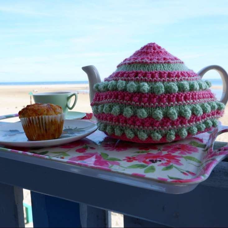 Tea and cake at beach hut